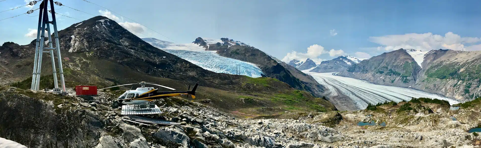 powerline transmission towers maintenance inspectionStewart BC glaciers